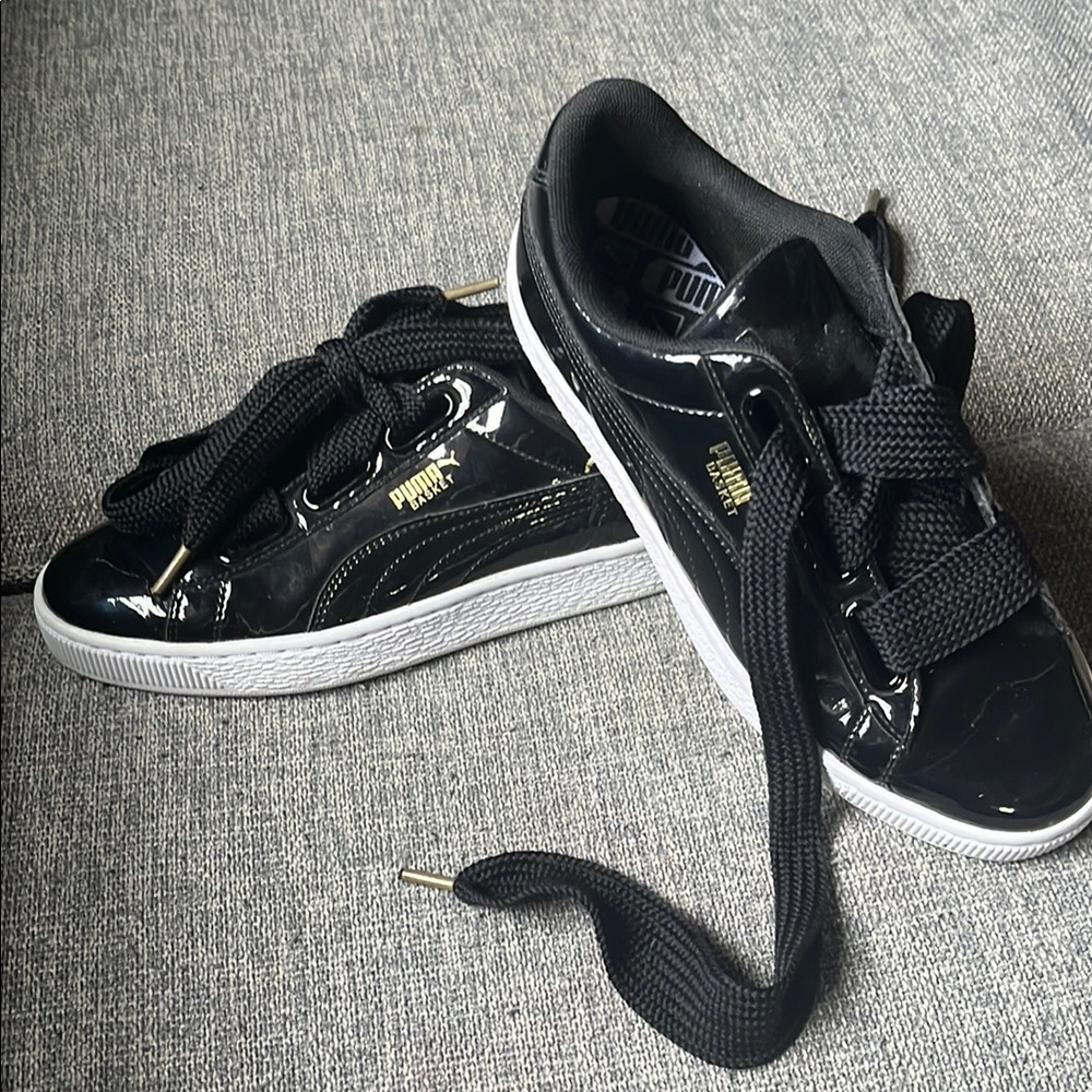 Puma Black Patent Leather Sneakers